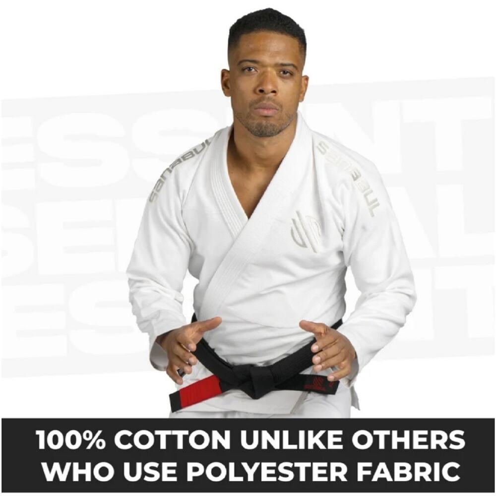 Sanabul Gi Size M-A1 Top Logo White/Silver Fight Training Jiu Jitsu Martial Arts - Picture 3 of 6